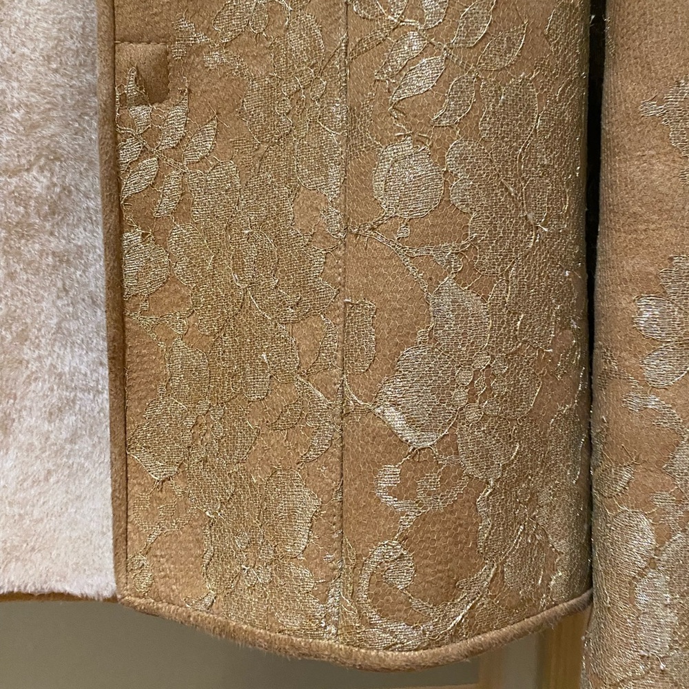 Cropped Valentino Fur Lined Lace Coat View 5